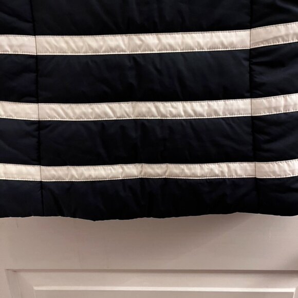 Nautica Women's Navy and White Striped Vest With Embellished anchor snaps Small - Picture 16 of 16